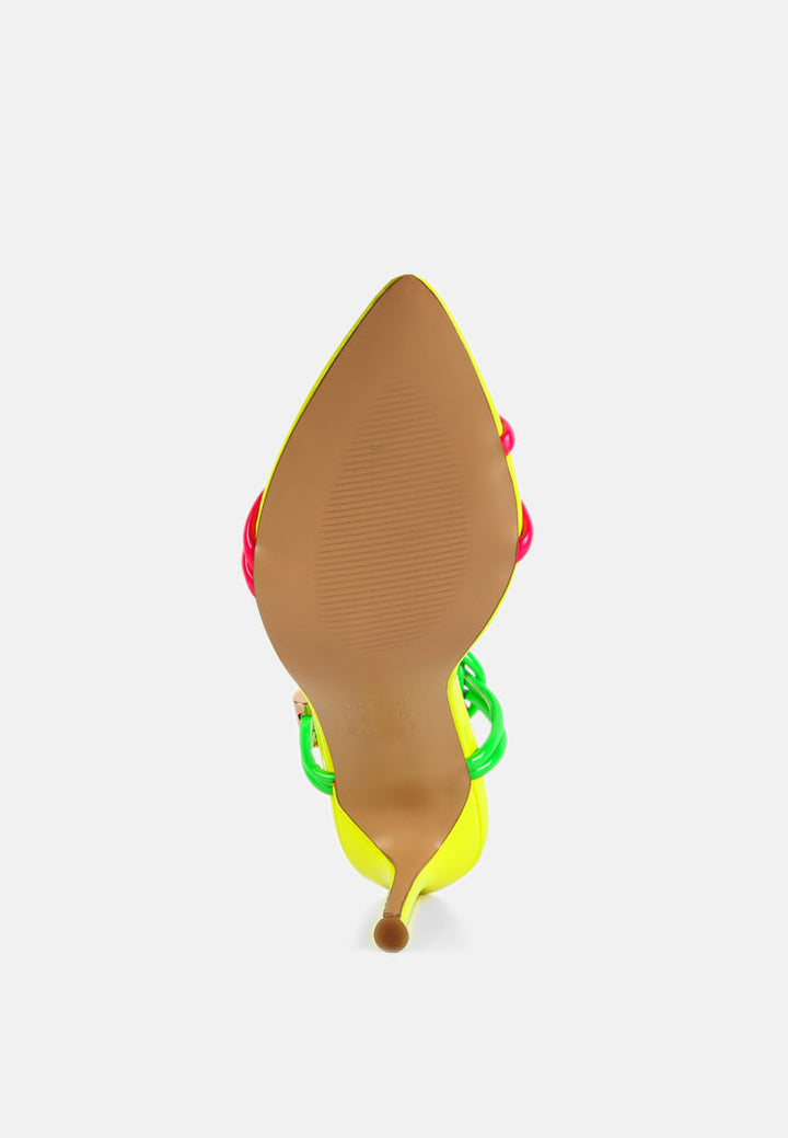 high porch drawstring band stiletto sandals by London Rag