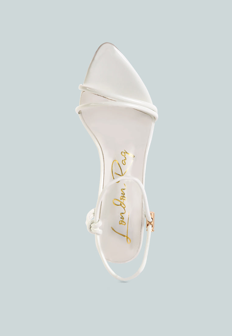 high porch drawstring band stiletto sandals by London Rag