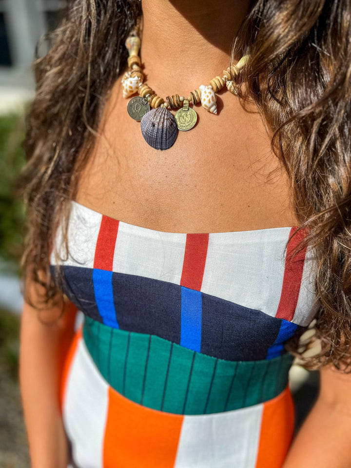 Vintage Coin Necklace | Camel Shell