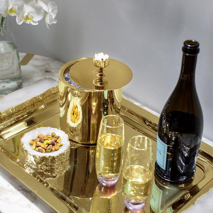 Hospitality Tray, gold & Crystal by ANNA New York