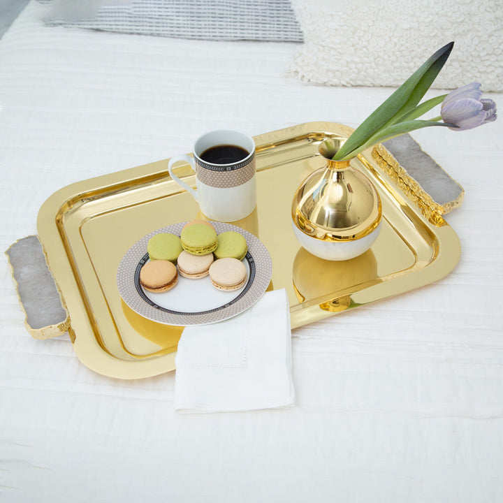 Hospitality Tray, gold & Crystal by ANNA New York