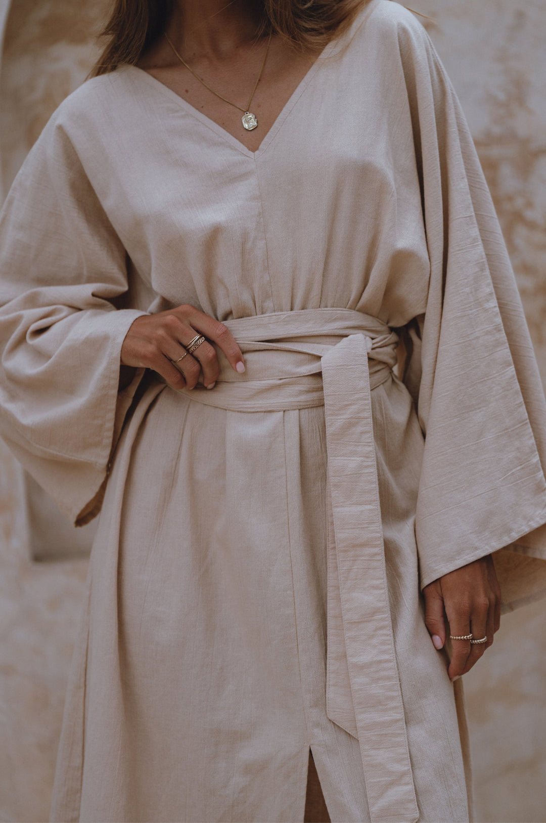 Hana Linen Kimono Dress by Bali Lane