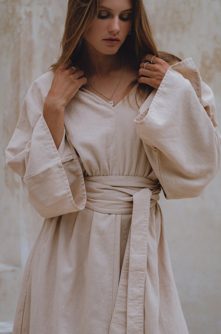 Hana Linen Kimono Dress by Bali Lane