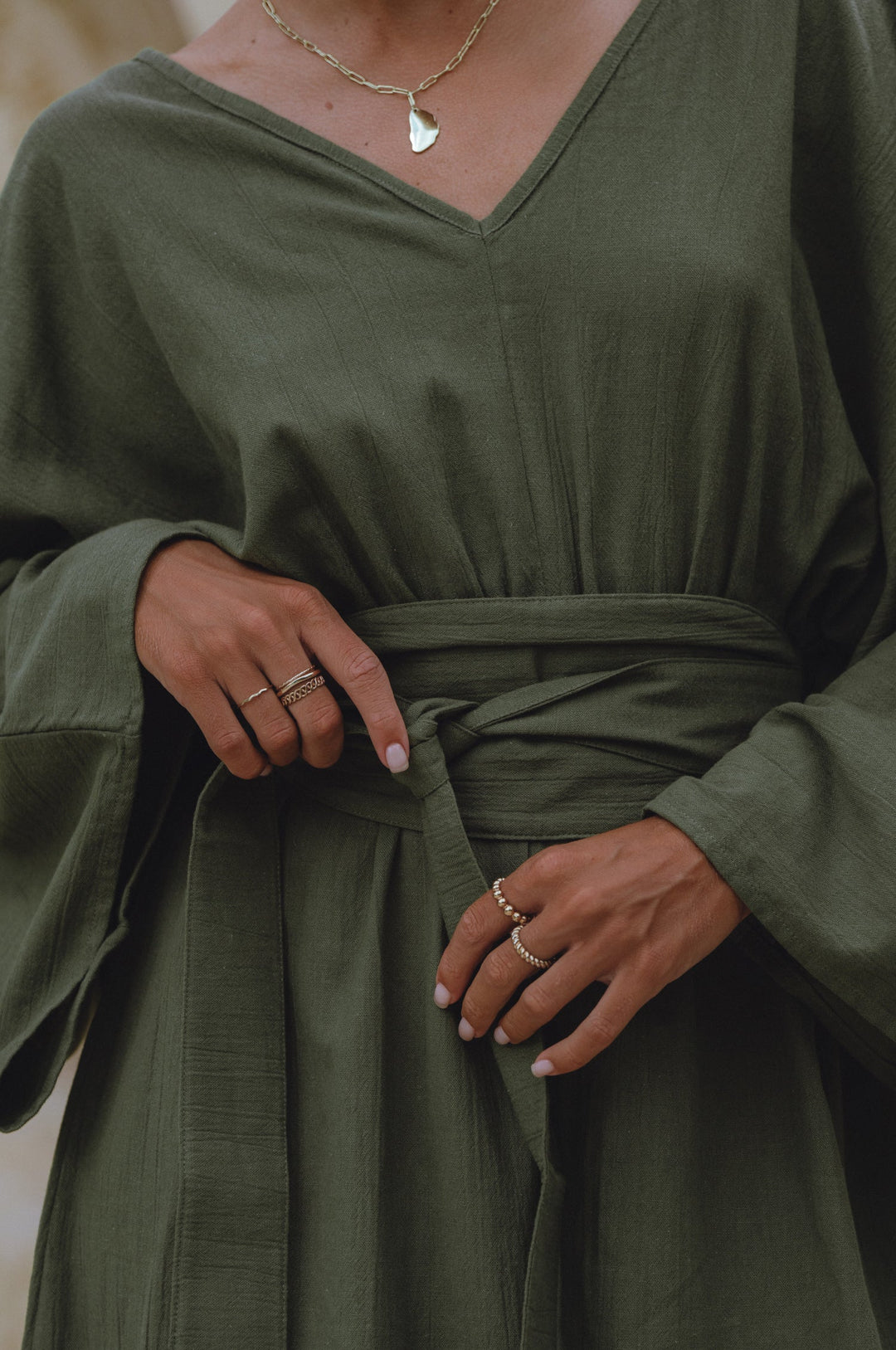 Hana Linen Kimono Dress by Bali Lane