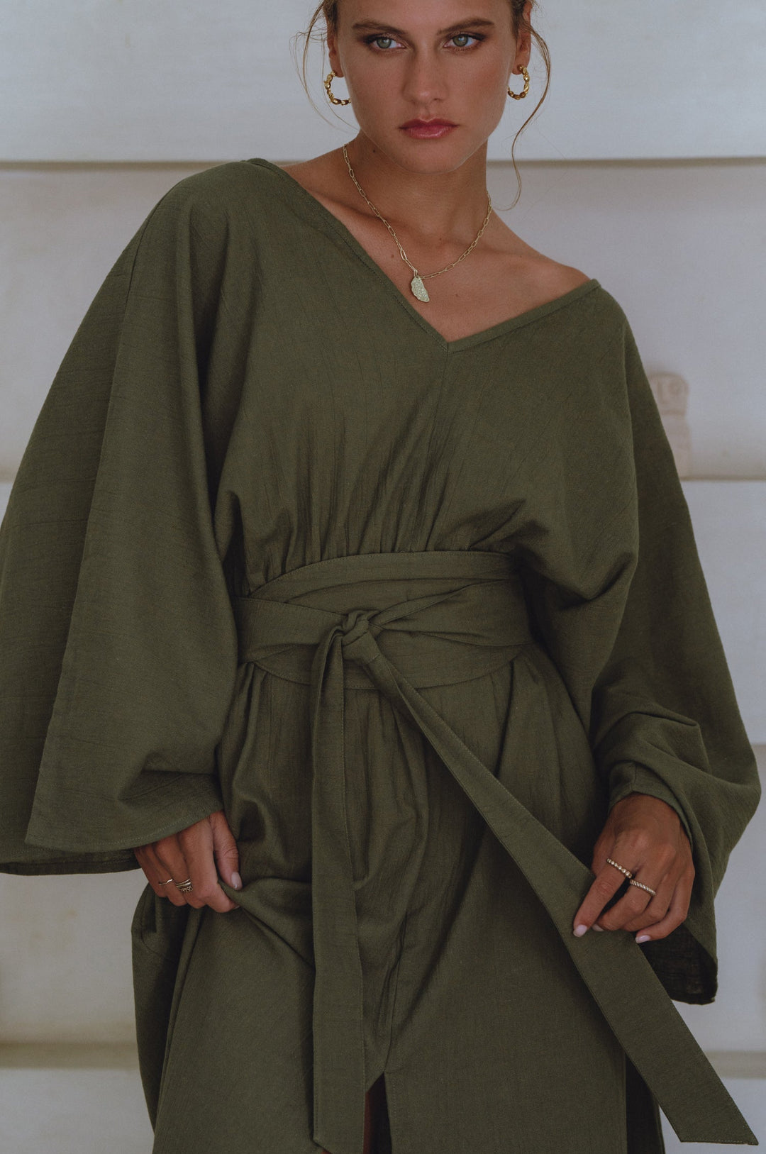Hana Linen Kimono Dress by Bali Lane