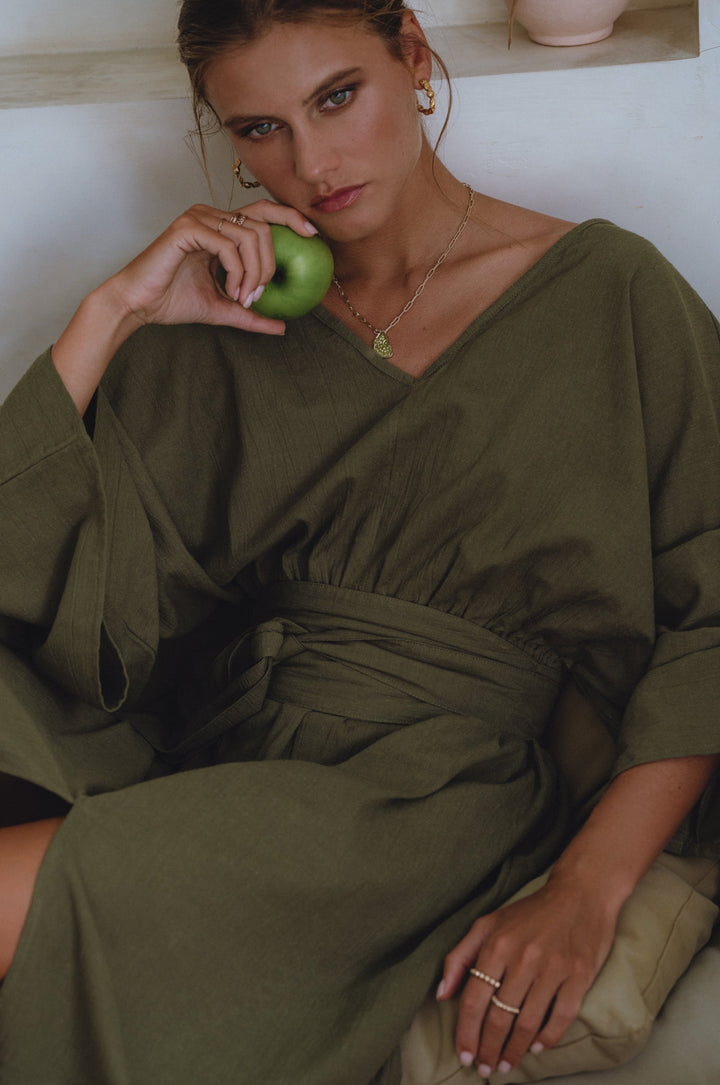 Hana Linen Kimono Dress by Bali Lane