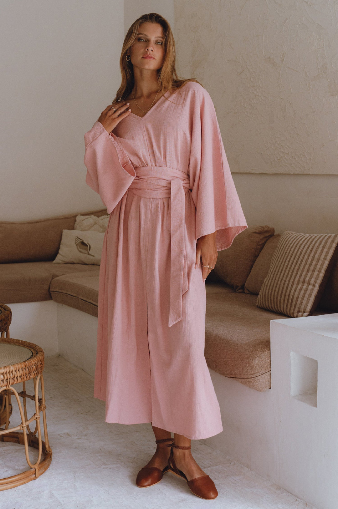 Hana Linen Kimono Dress by Bali Lane