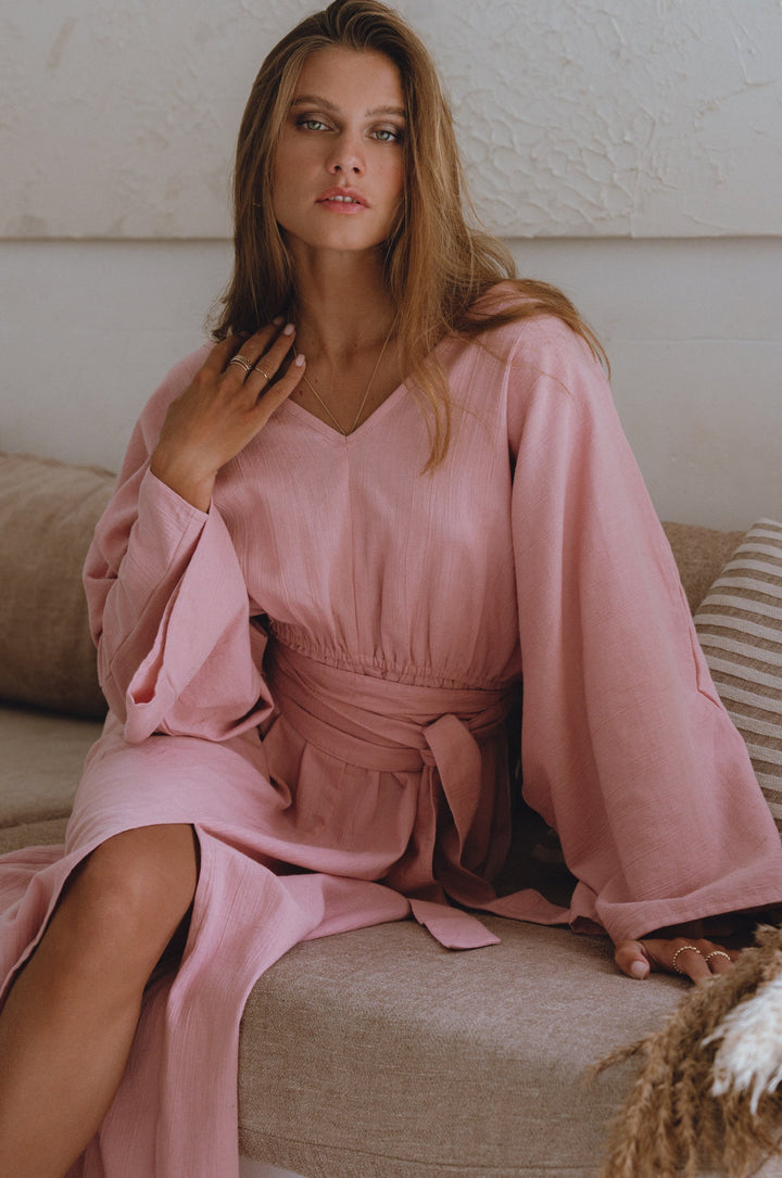 Hana Linen Kimono Dress by Bali Lane