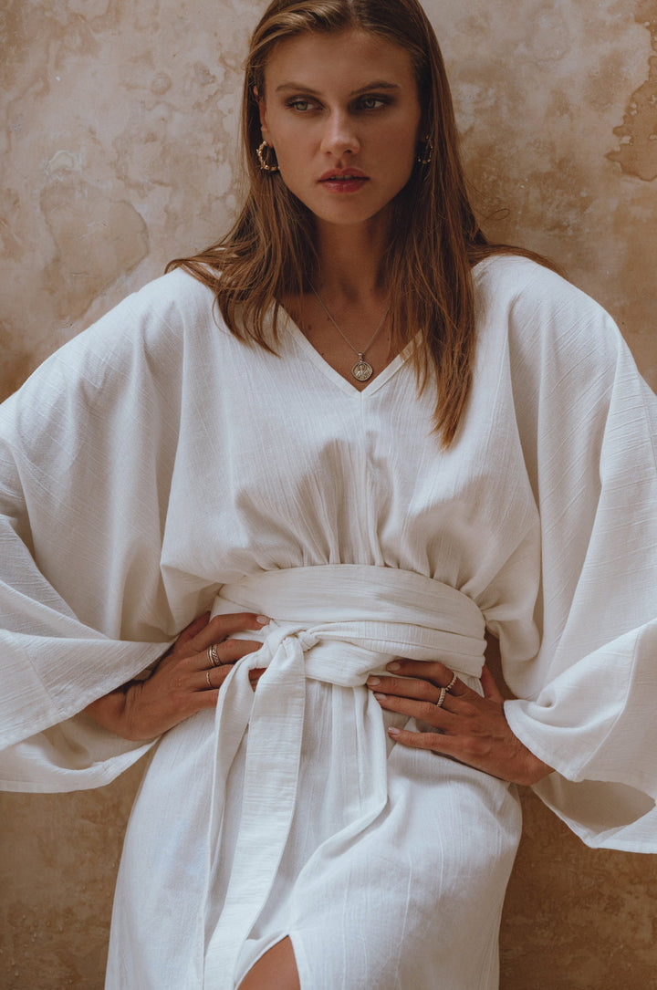 Hana Linen Kimono Dress by Bali Lane