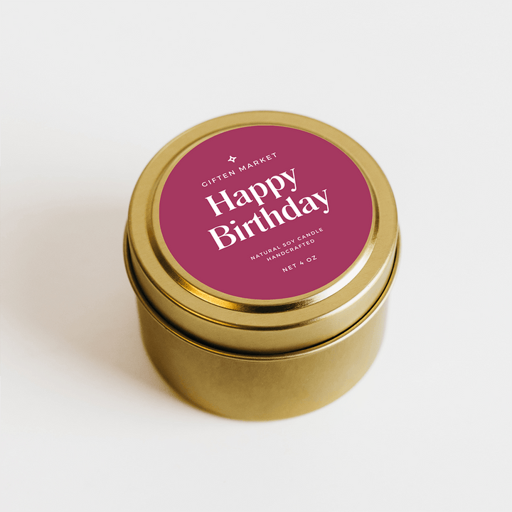 Happy Birthday Gold Travel Candle by Giften Market