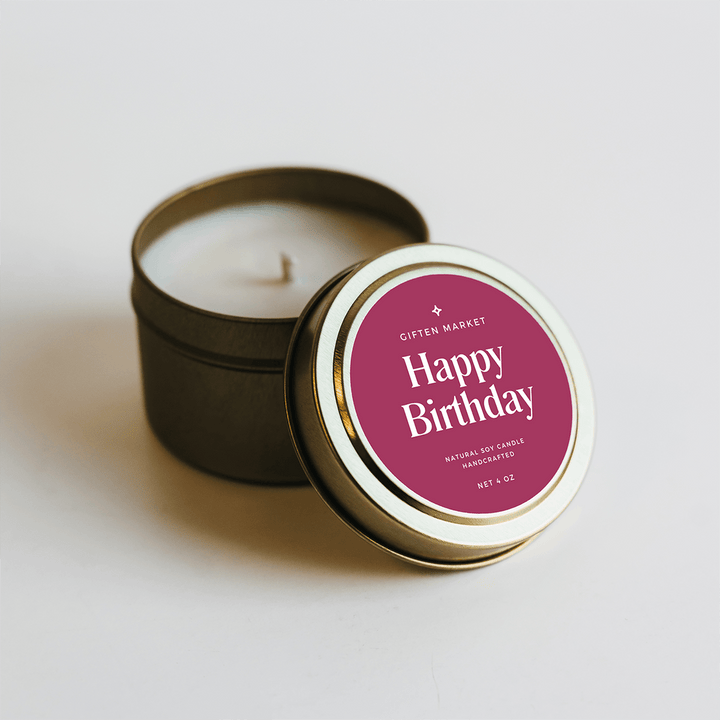 Happy Birthday Gold Travel Candle by Giften Market