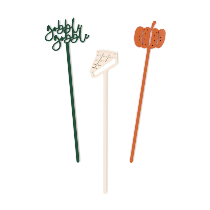 Happy Fall Drink Stirrers by The Cotton & Canvas Co.