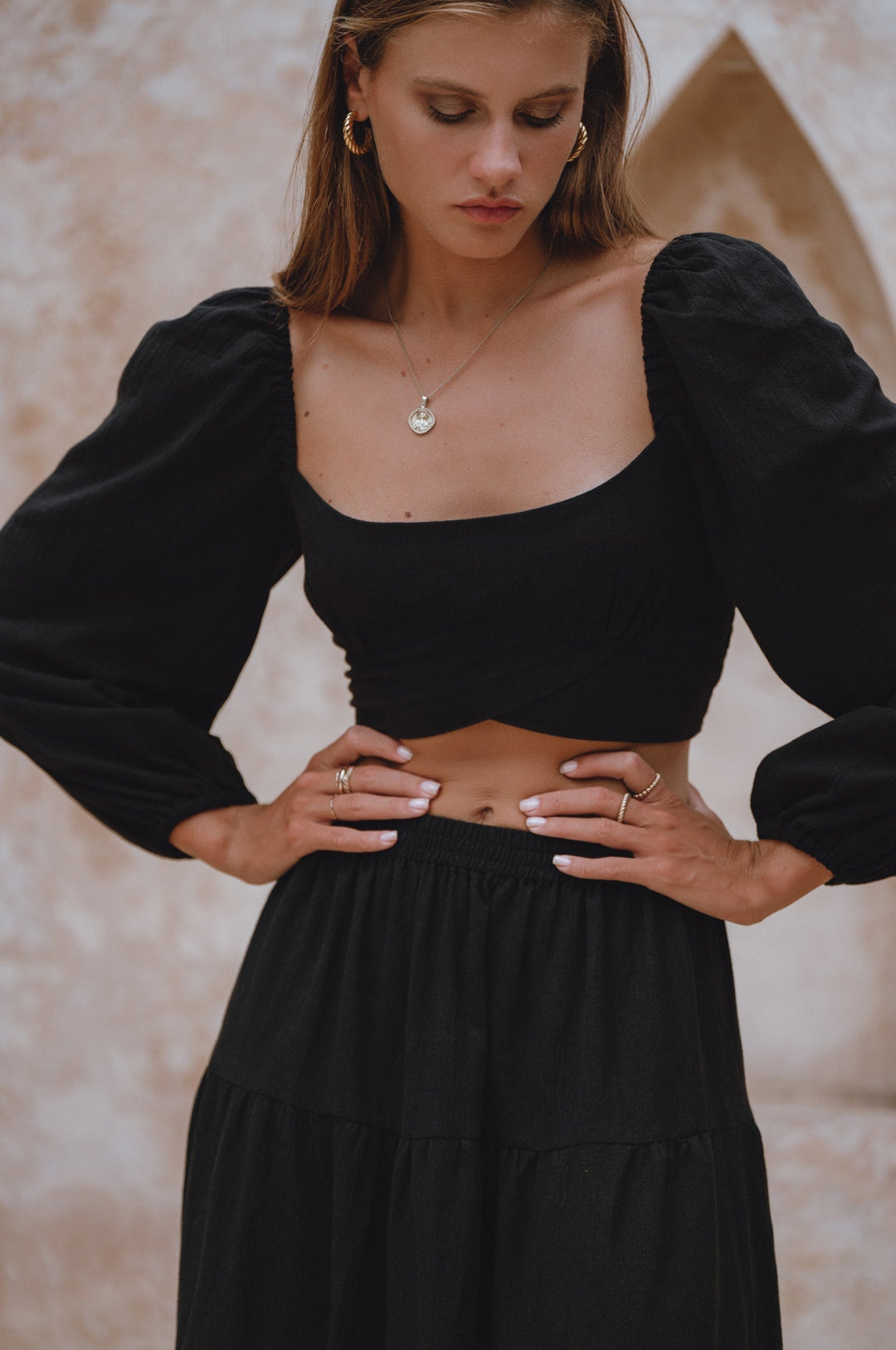 Helsa Long Sleeve Linen Top by Bali Lane