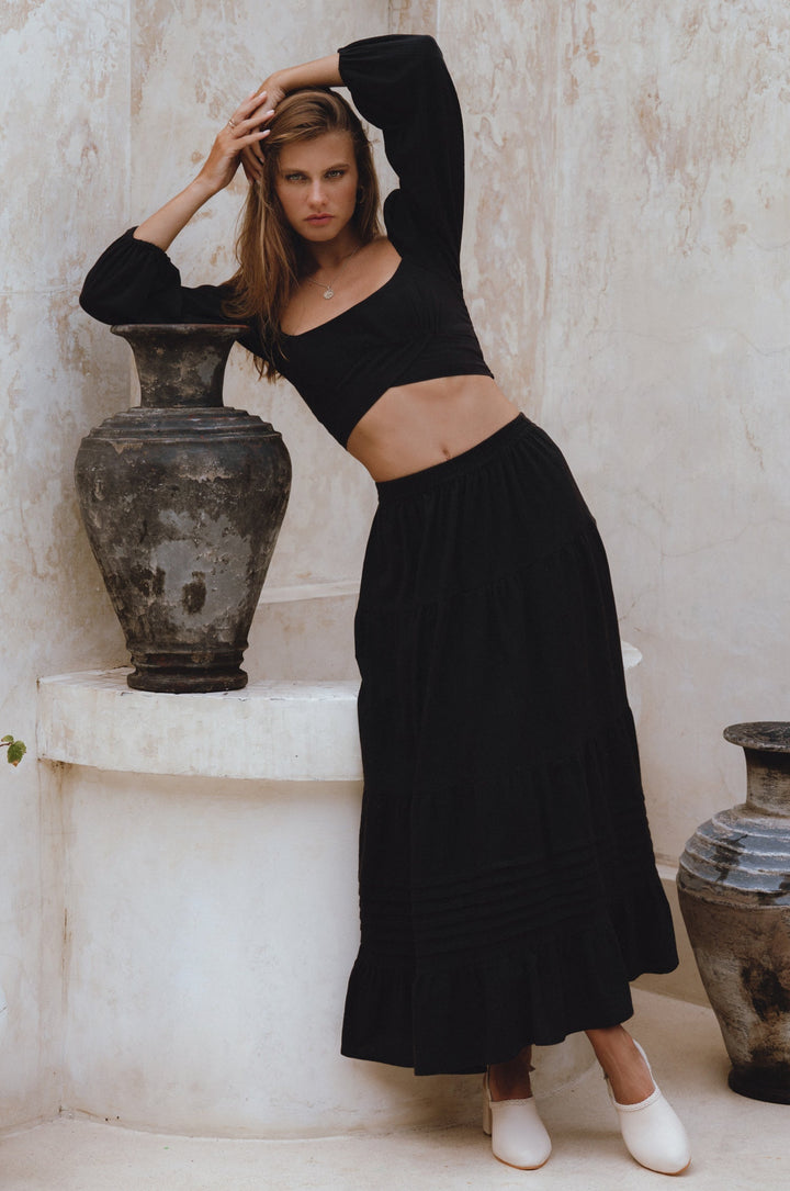 Helsa Long Sleeve Linen Top by Bali Lane