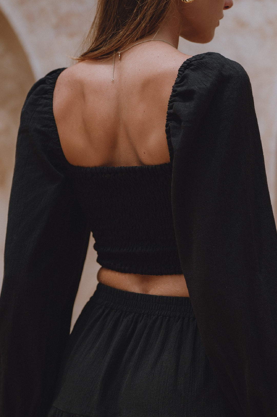 Helsa Long Sleeve Linen Top by Bali Lane