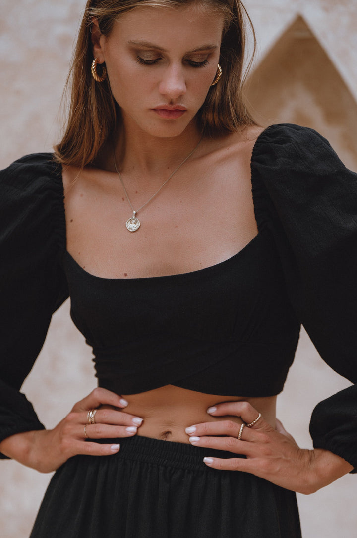 Helsa Long Sleeve Linen Top by Bali Lane