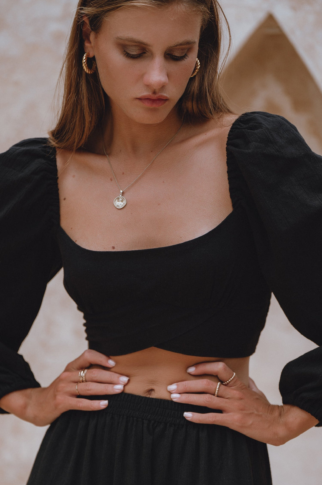 Helsa Long Sleeve Linen Top by Bali Lane