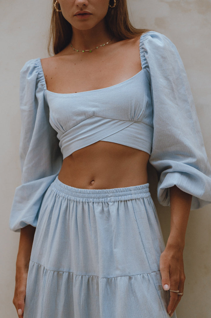 Helsa Long Sleeve Linen Top by Bali Lane