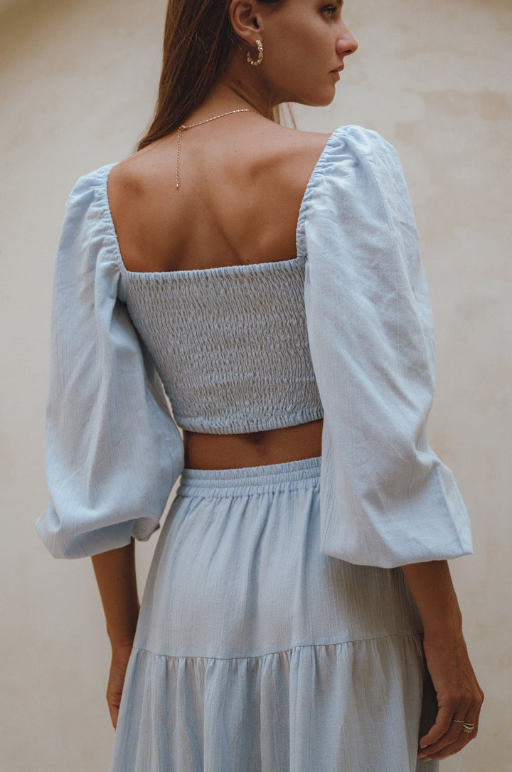 Helsa Long Sleeve Linen Top by Bali Lane