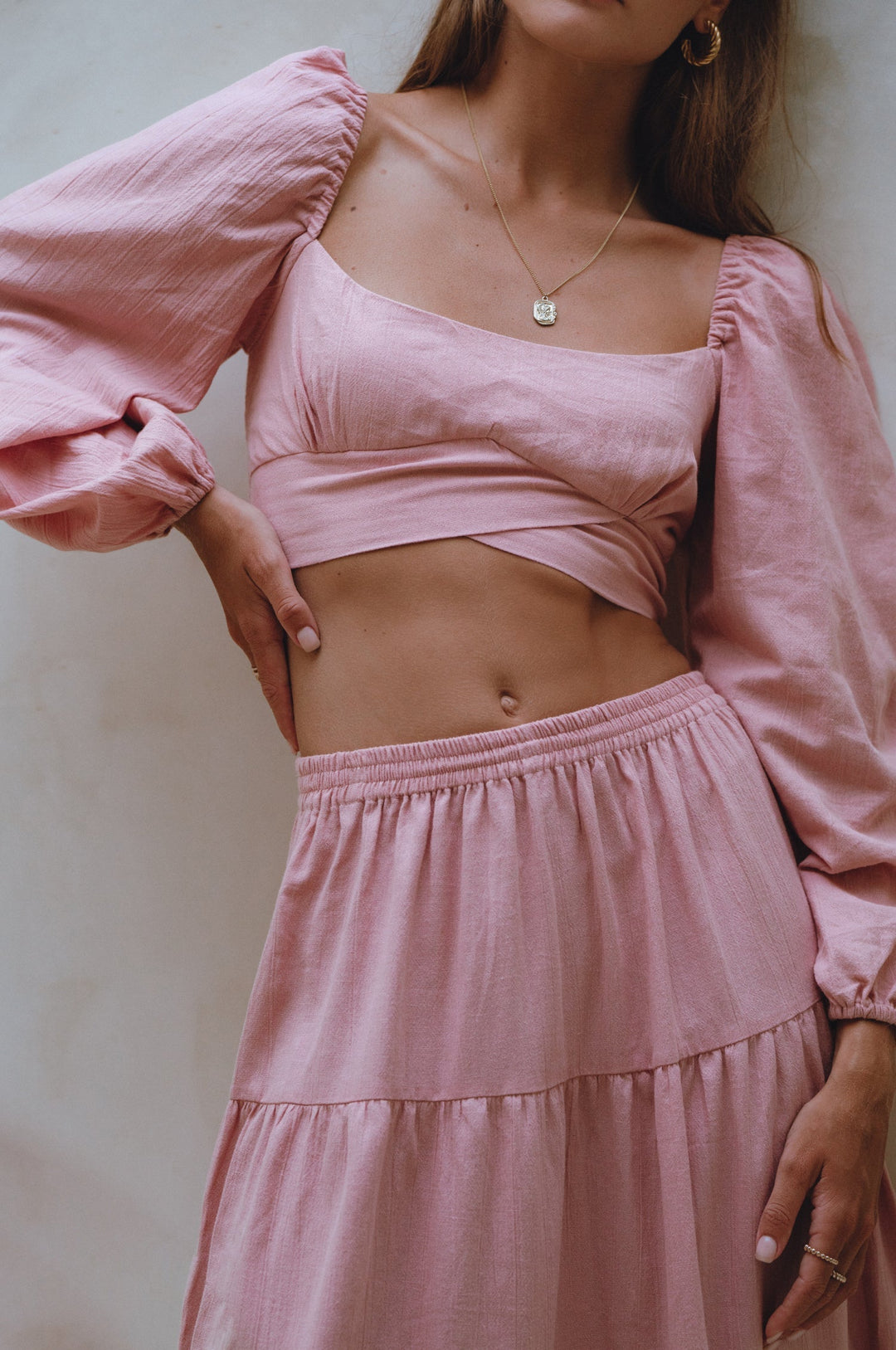 Helsa Long Sleeve Linen Top by Bali Lane