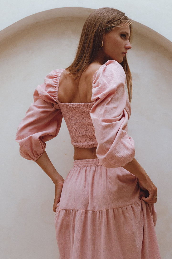 Helsa Long Sleeve Linen Top by Bali Lane