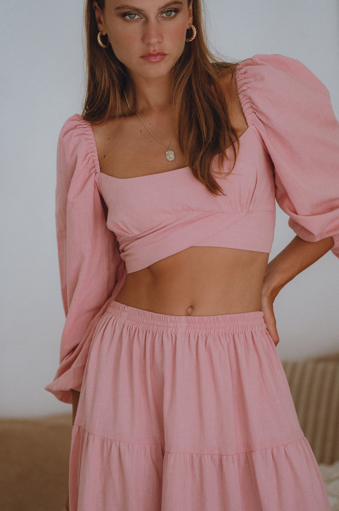 Helsa Long Sleeve Linen Top by Bali Lane