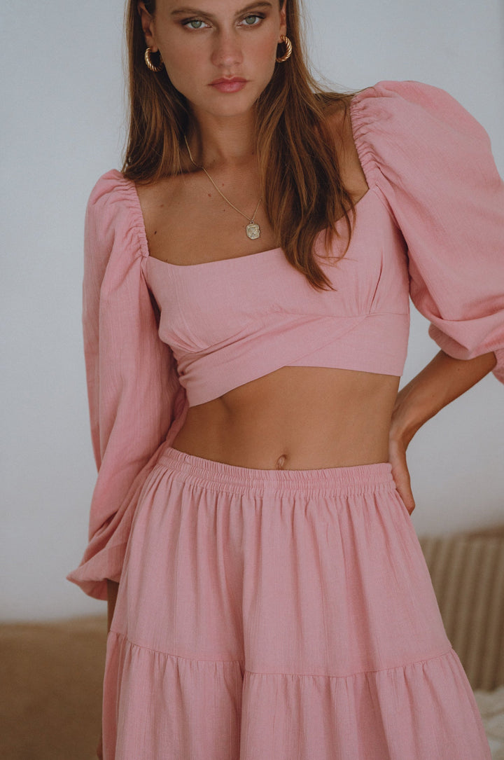 Helsa Long Sleeve Linen Top by Bali Lane