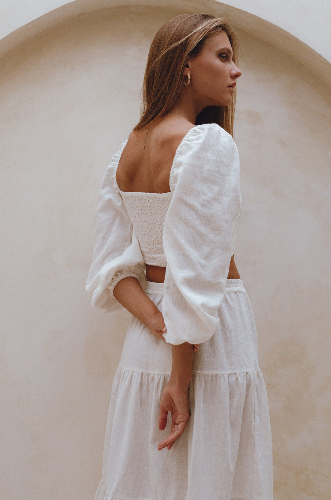 Helsa Long Sleeve Linen Top by Bali Lane