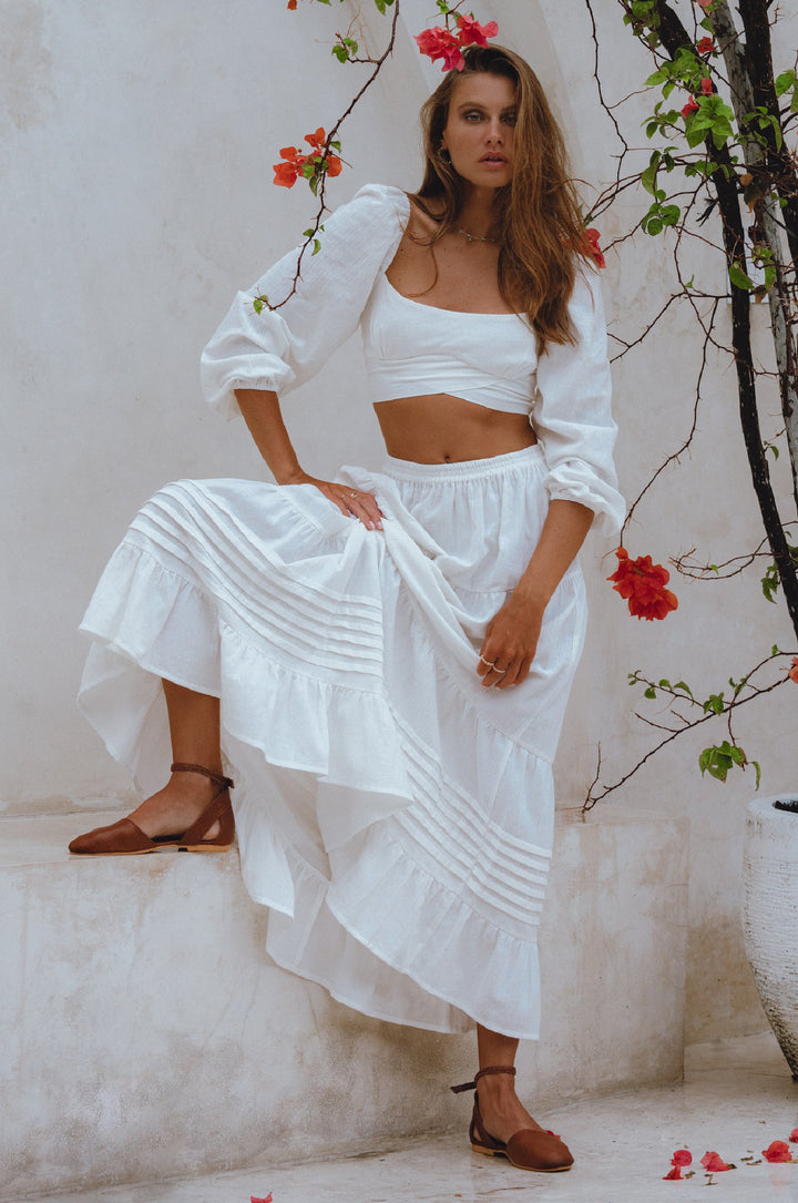 Helsa Long Sleeve Linen Top by Bali Lane