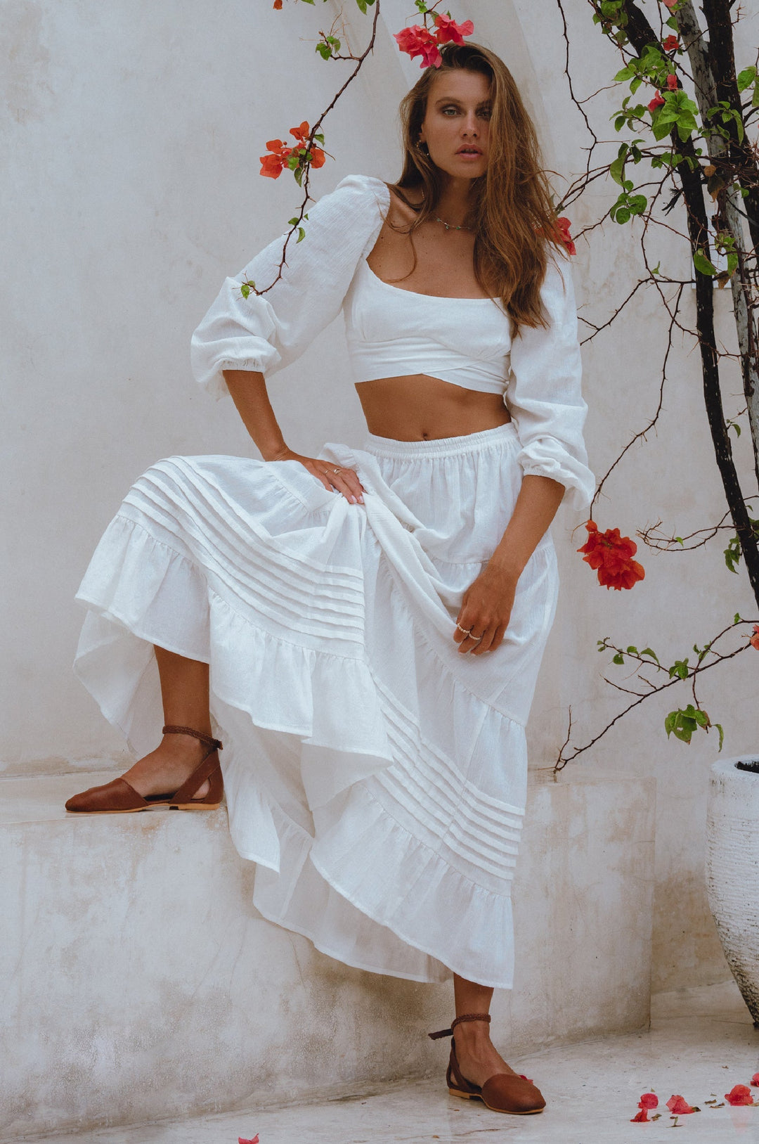 Helsa Long Sleeve Linen Top by Bali Lane