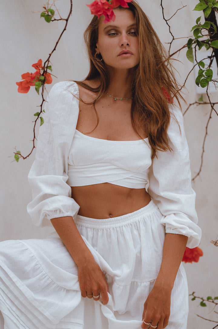 Helsa Long Sleeve Linen Top by Bali Lane