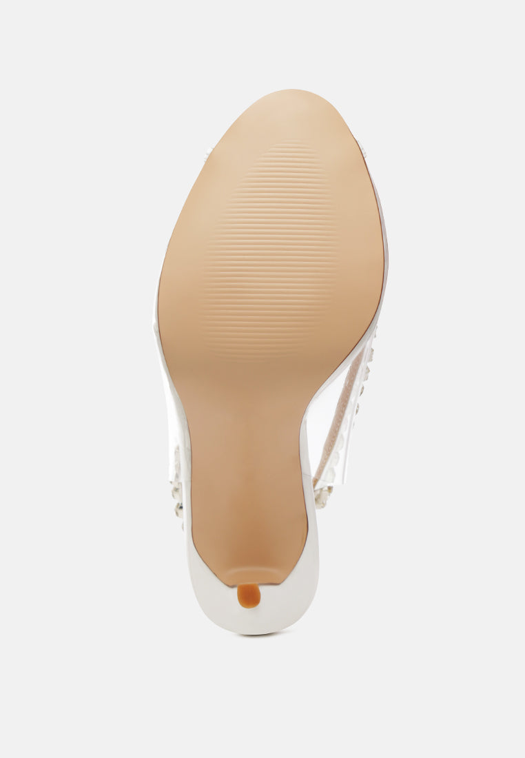 Camarine Clear Diamante Slingback High Heeled Sandals by London Rag
