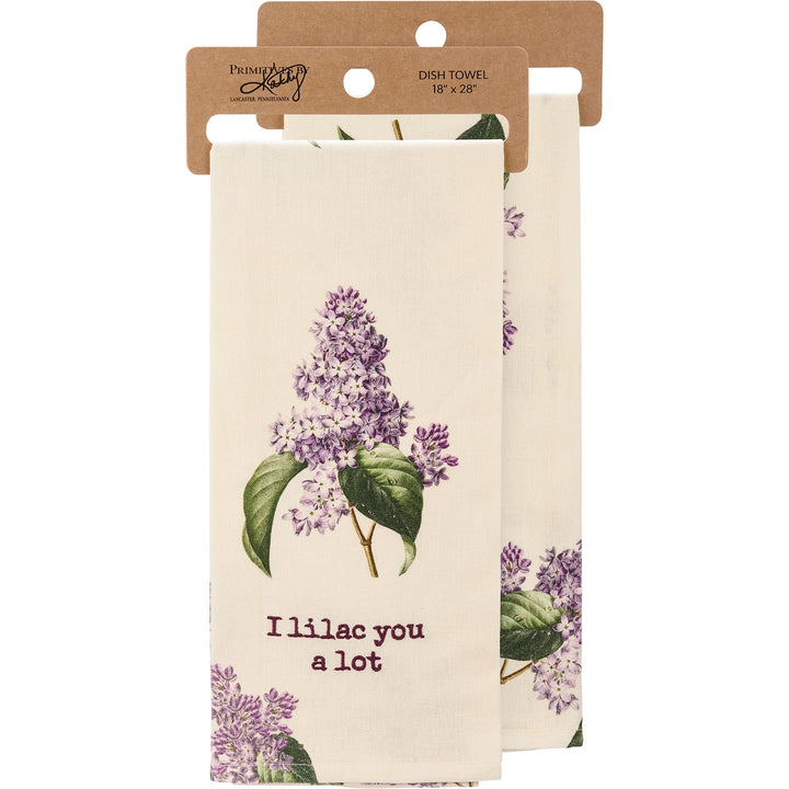 I Lilac You A Lot Dish Cloth Towel | Cotten Linen Novelty Tea Towel | Cute Kitchen Hand Towel | 18" x 28" by The Bullish Store