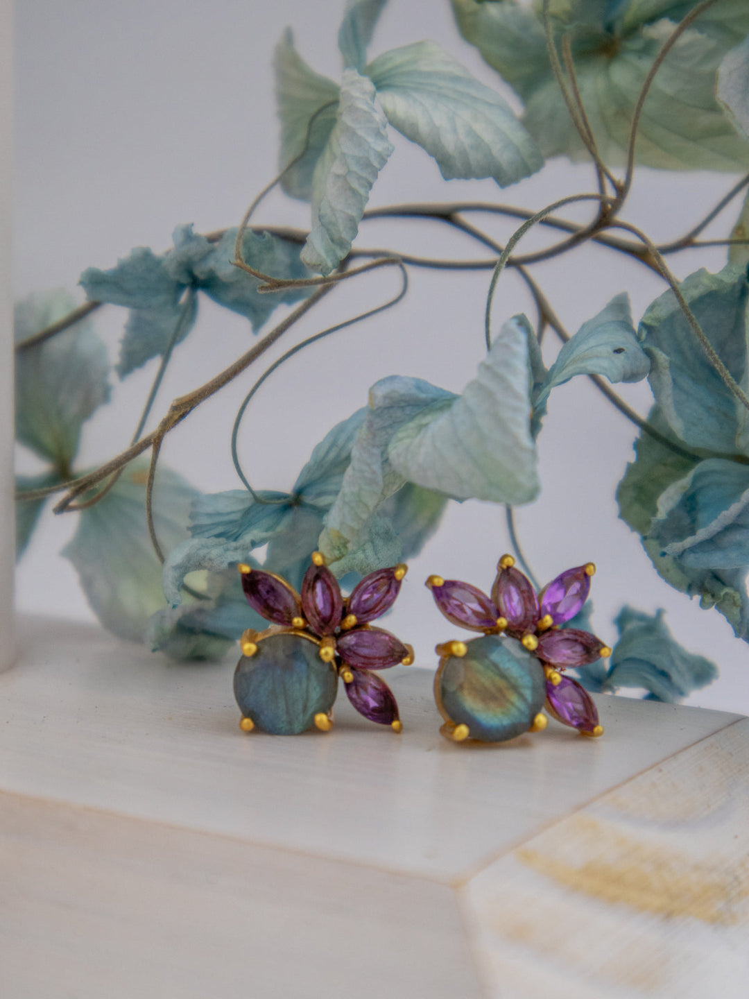 Blooming Fan Studs by Ash & Rose