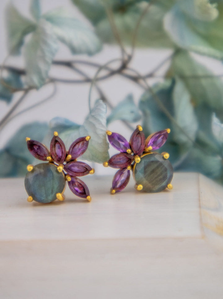 Blooming Fan Studs by Ash & Rose