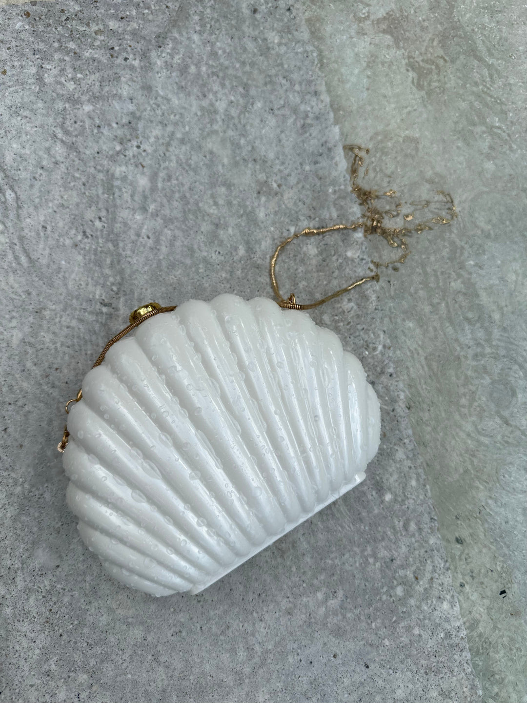 Seashell Purse in Pearl White