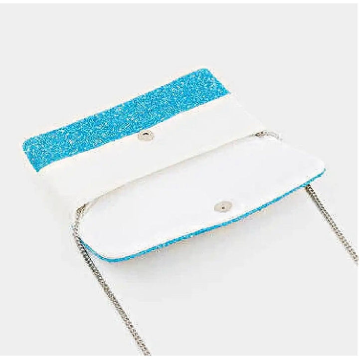 Lemon Turquoise Seed Beaded Clutch Bag by OBX Prep