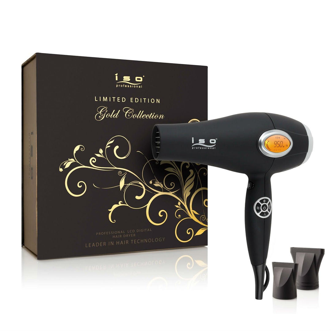 Digital 1875W Pro Ionic Hair Dryer w/LCD Digital Display - Gold Collection by VYSN