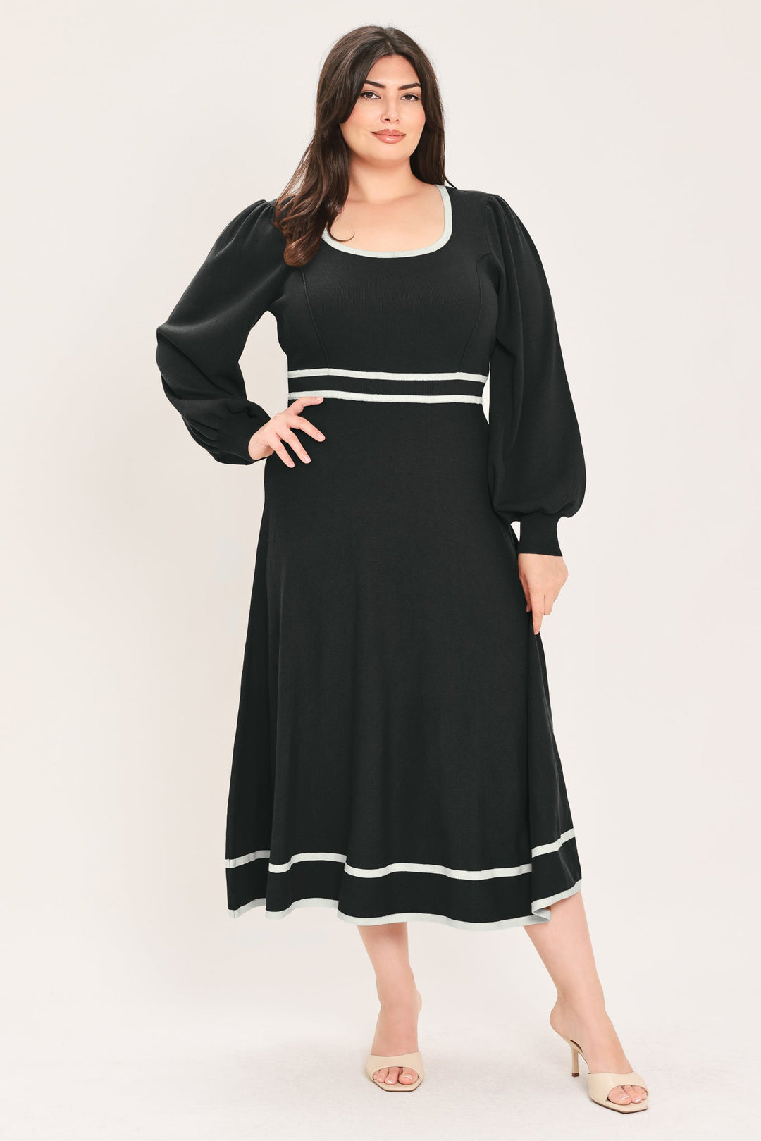 CEDAR LINE ELEGANCE SWEATER MIDI DRESS