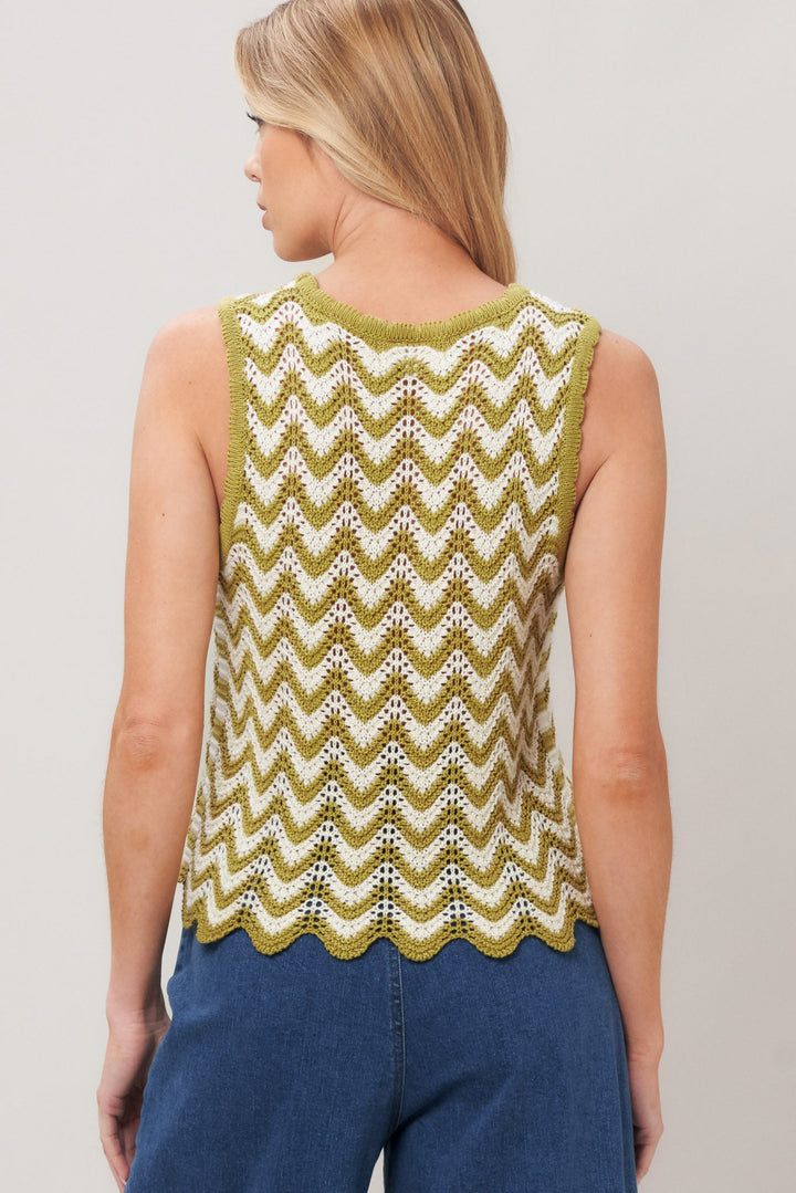SUNSET STITCH CROCHET KNIT TOP