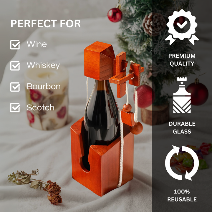 Wine Bottle Puzzle Game - 3D Wooden Wine Bottle Holder