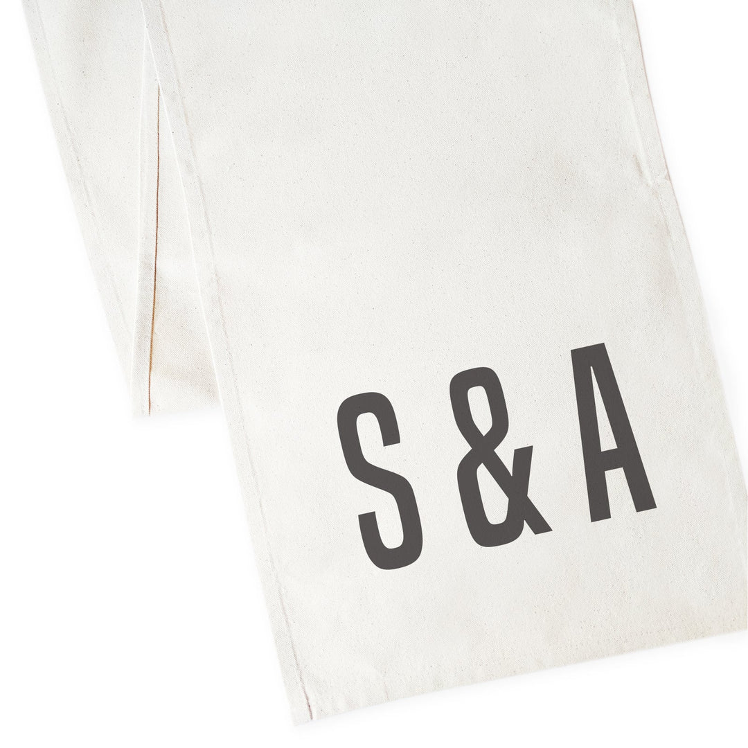 Personalized Couple Monogram Canvas Table Runner by The Cotton & Canvas Co.