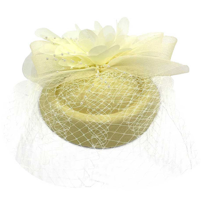 Floral Pearl Mesh Fascinator Headband by Madeline Love