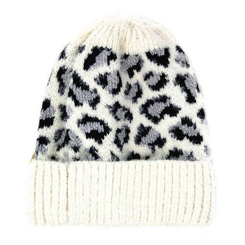 Leopard Print Beanie Hat Leopard Pattern Winter Hat by Madeline Love