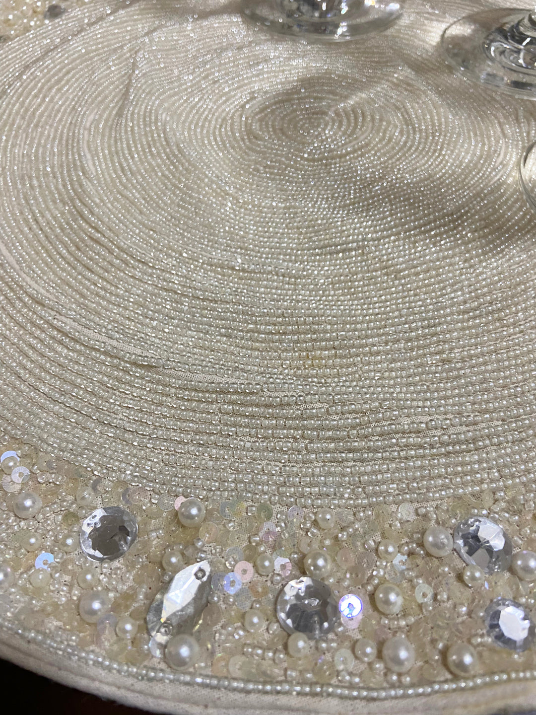 Ivory Beaded Placemats by Amore Beauté