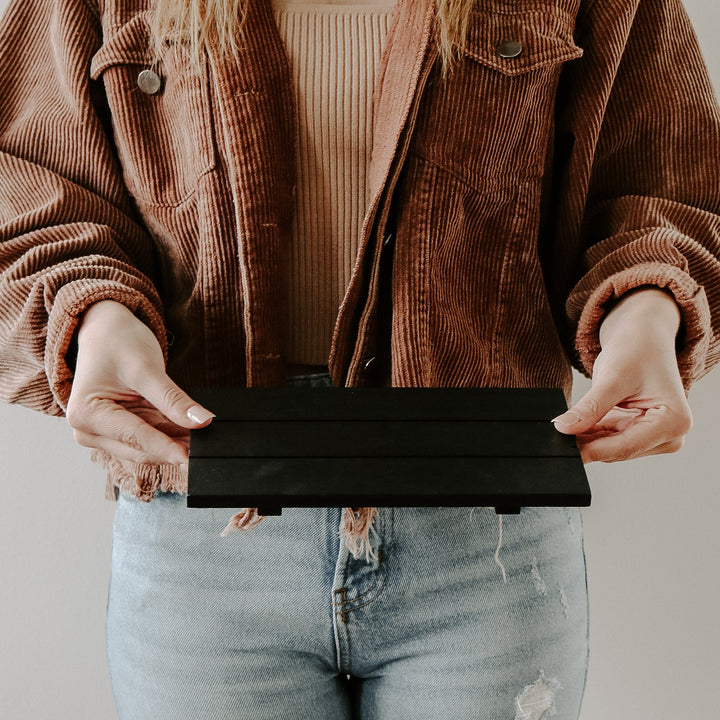 Black Rectangular Wood Tray by Sweet Water Decor