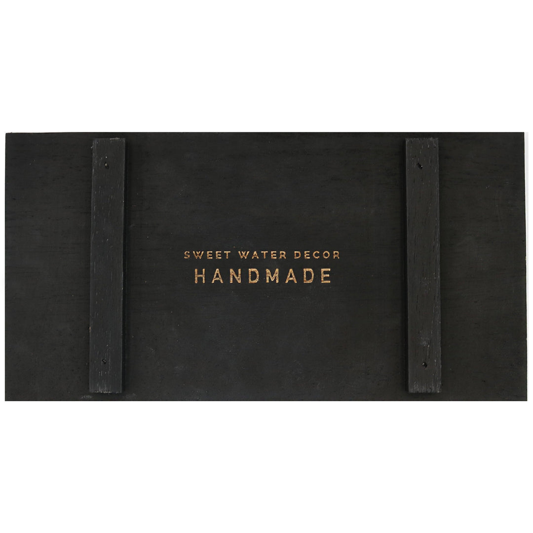 Black Rectangular Wood Tray by Sweet Water Decor