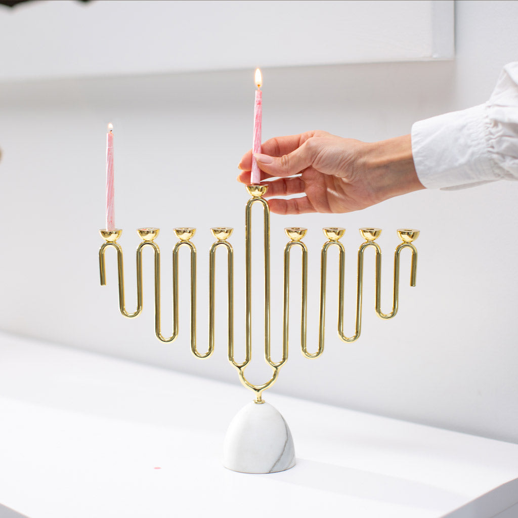 Coluna Menorah, Marble & Gold by ANNA New York