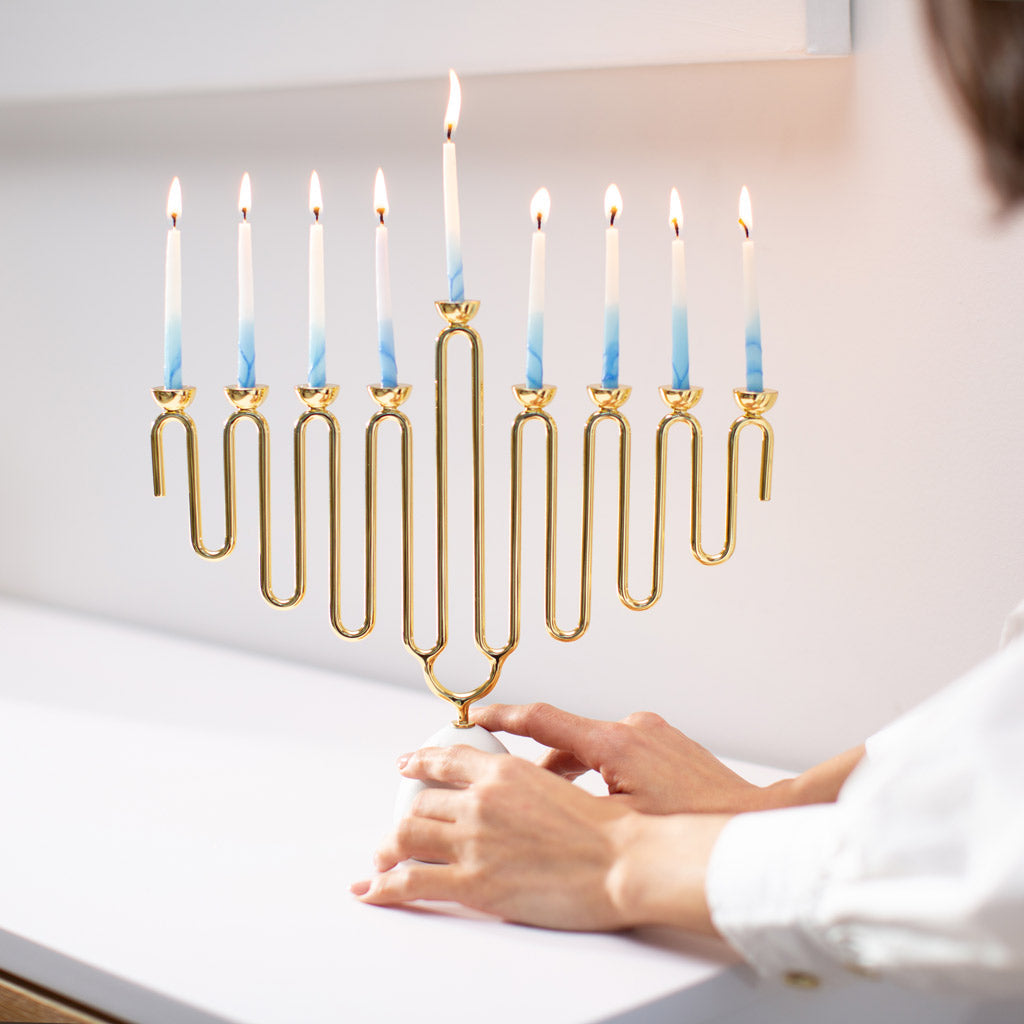 Coluna Menorah, Marble & Gold by ANNA New York
