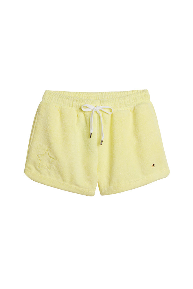 The Kauai French Terry Cabana Shorts with Star - Yellow by Jocelyn
